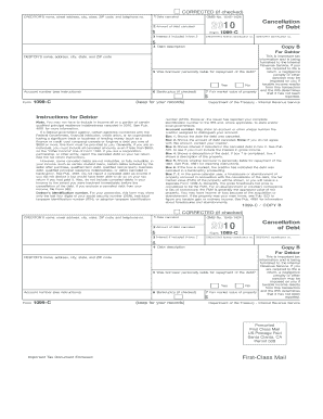 Form 1099-C Cancellation of Debt