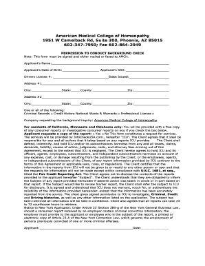 Background Check Permission Form