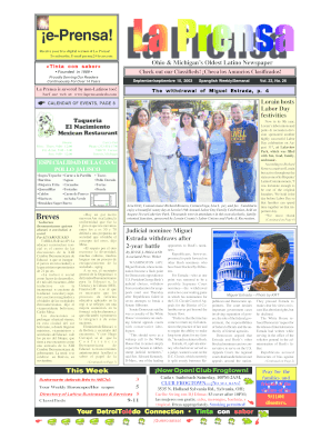 Formulario de Suscripción al Periódico La Prensa