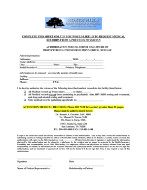 Medical Records Release Authorization Form