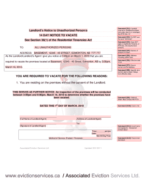 Landlord’s Notice to Unauthorized Persons