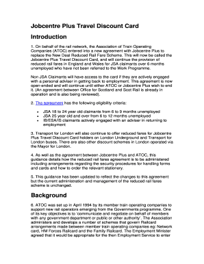 jobcentre plus travel discount card application form