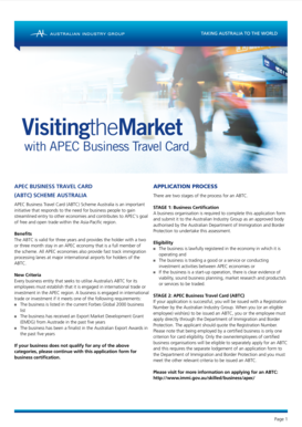 APEC Business Travel Card Application Form