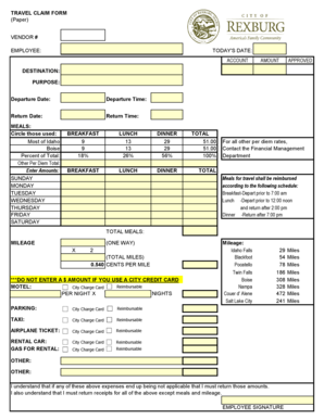 Travel Claim Form
