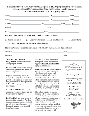 Cruise Reservation Form