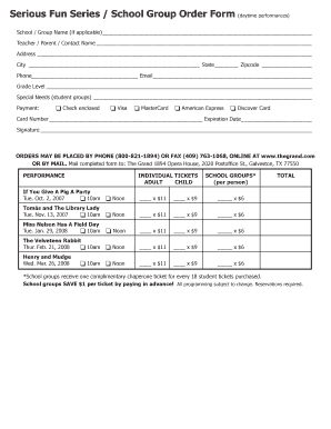 School Group Order Form