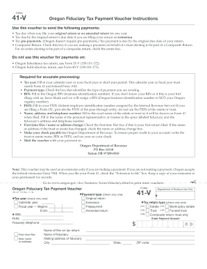 Oregon Fiduciary Tax Payment Voucher