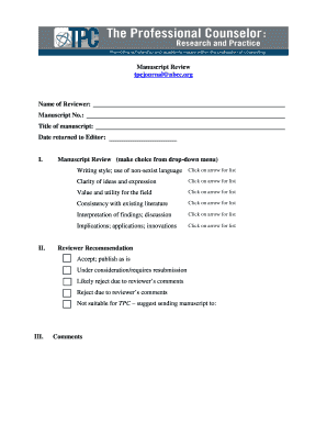 Manuscript Review Form