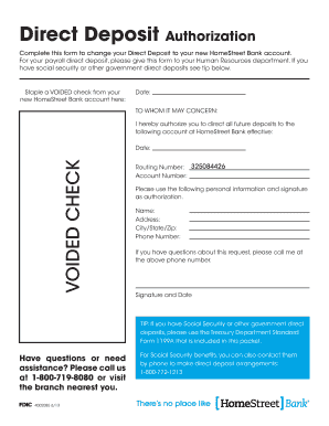 Direct Deposit Authorization Form