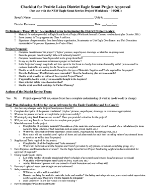 Eagle Scout Project Approval Checklist