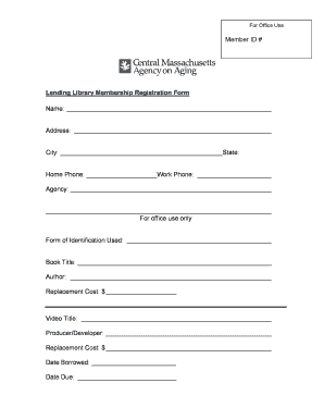 Lending Library Membership Registration Form