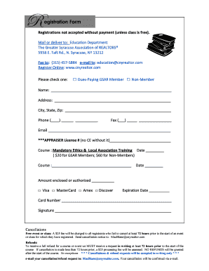 REALTOR Education Registration Form