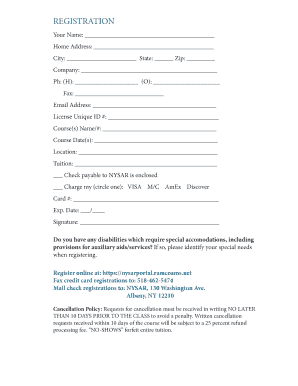 NYSAR Course Registration Form