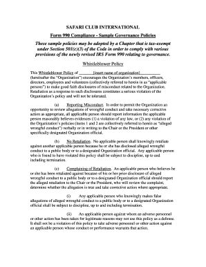 IRS Form 990 Compliance Policies