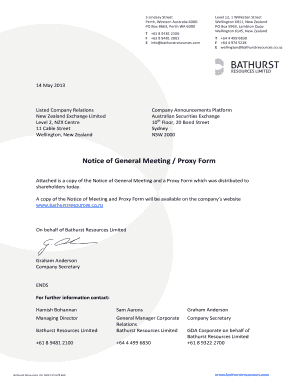 Notice of General Meeting and Proxy Form