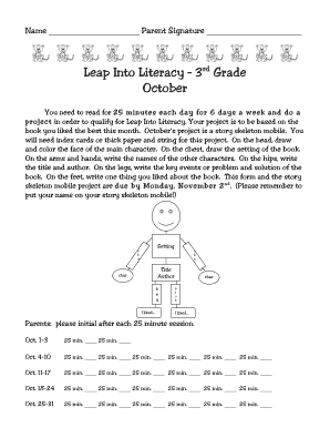 3rd Grade Leap Into Literacy Book Report