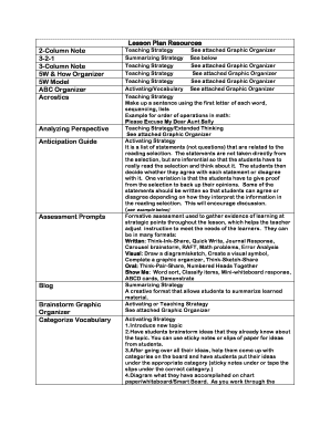 Educational Graphic Organizer Templates
