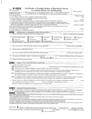W-8BEN Certificate of Foreign Status
