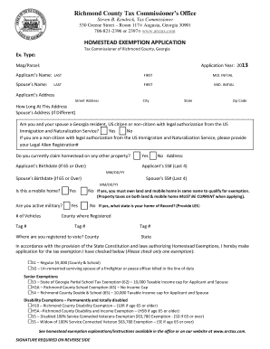 Georgia Homestead Exemption Application