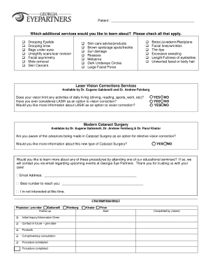 Patient Information and Services Inquiry Form