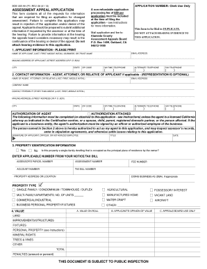 California Assessment Appeal Application