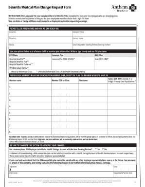 BeneFits Medical Plan Change Request Form