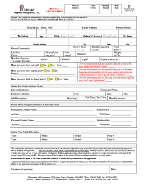 Rental Application Form