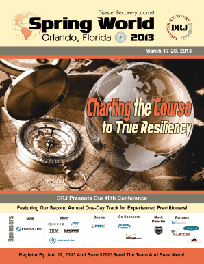 DRJ Spring World 2013 Conference Registration Form