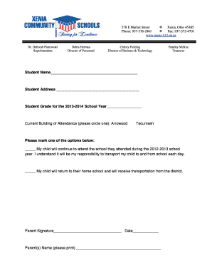 Ohio School Re-Enrollment Form