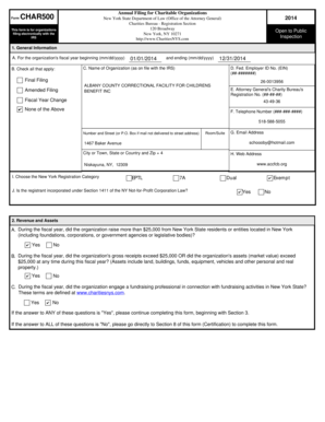 New York Charitable Organization Annual Filing Form