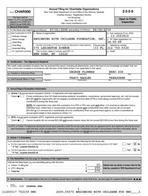 New York State Charitable Organization Annual Filing Form CHAR500