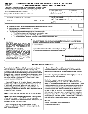 Michigan Withholding Exemption Certificate