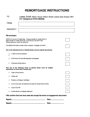 Remortgage Instructions