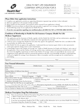 Health Net Medicare Supplement Application