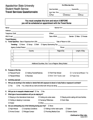 Travel Services Questionnaire