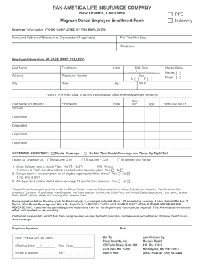 Magnum Dental Employee Enrollment Form