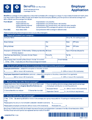 Blue Cross Small Business Health Insurance Application