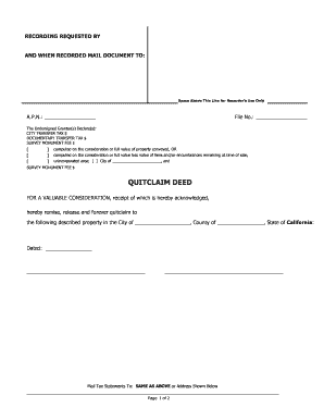 California Quitclaim Deed