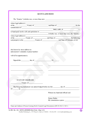 Colorado Quitclaim Deed