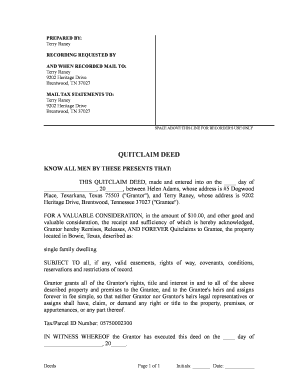 Quitclaim Deed