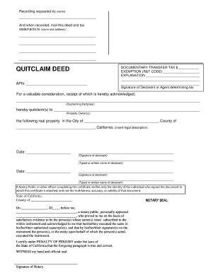 California Quitclaim Deed