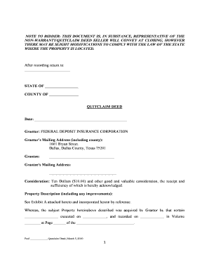Quitclaim Deed Template
