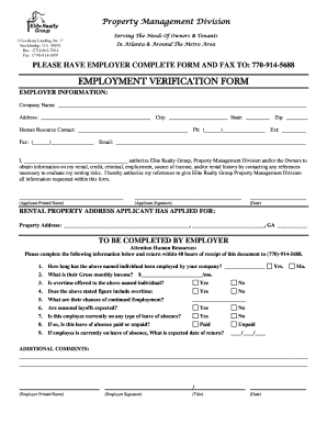 Employment Verification Form