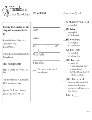 Dayton Metro Library Membership Application