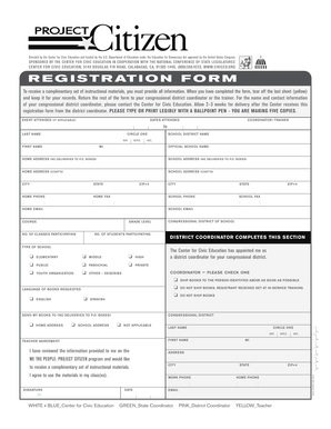 Center for Civic Education Registration Form