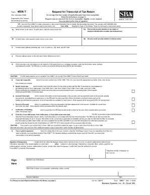 Form 4506-T Request for Transcript of Tax Return