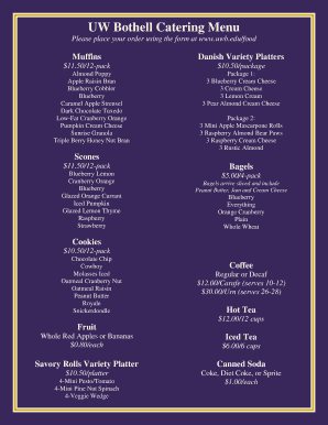 UW Bothell Catering Order Form