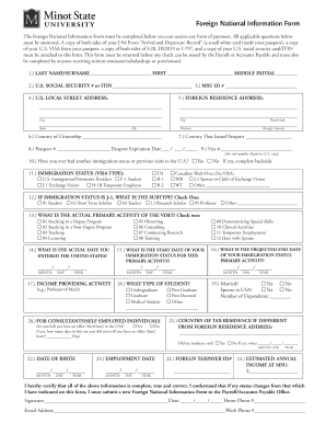 Foreign National Information Form