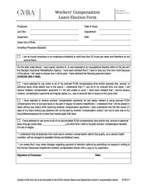 Workers' Compensation Leave Election Form