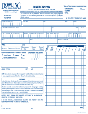 Dowling College Registration Form